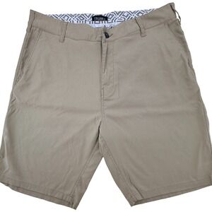 Trunks Khaki Shorts Mens 34 Flat Front Casual Golf Chino Beige